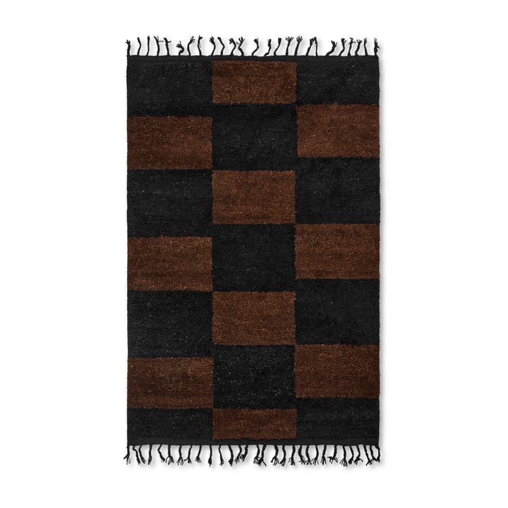 Mara håndknyttet tæppe 120x180 cm - Black/Chocolate - Ferm LIVING