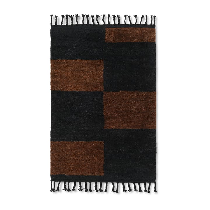 Mara håndknyttet tæppe 80x120 cm - Black/Chocolate - Ferm LIVING