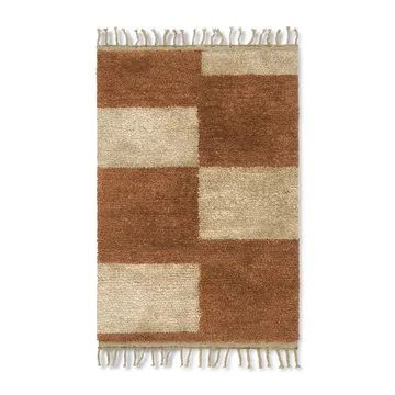 Mara håndknyttet tæppe 80x120 cm - Dark Brick/Offwhite - Ferm Living