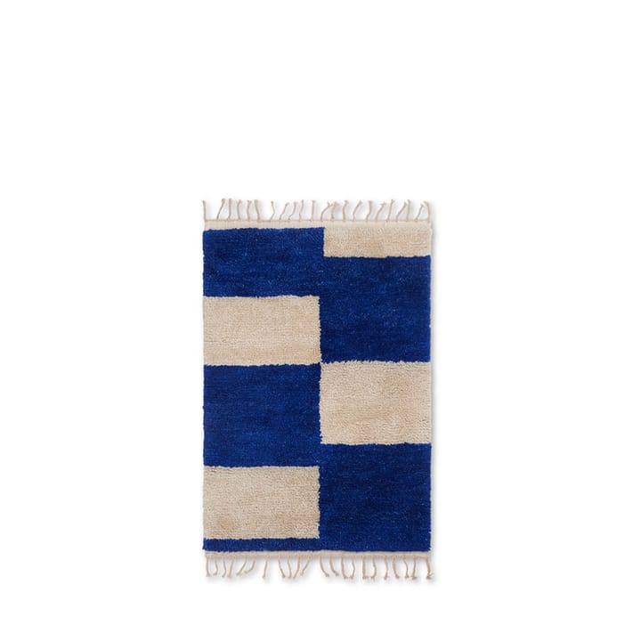 Mara tæppe, Bright blue/Offwhite, S, 80x120 cm Ferm Living