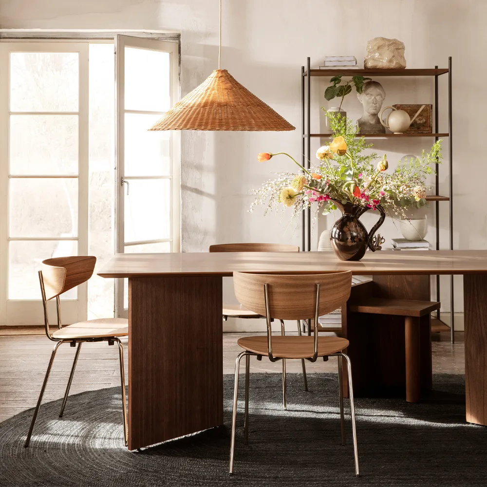 Mingle spisebord, oak black, 210cm, sorte metalben Ferm Living