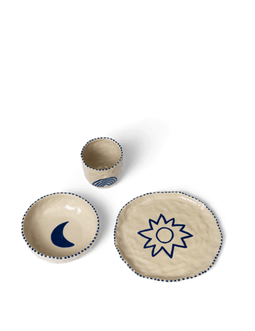 Naive børneservice 3 dele - Deep blue - Ferm Living