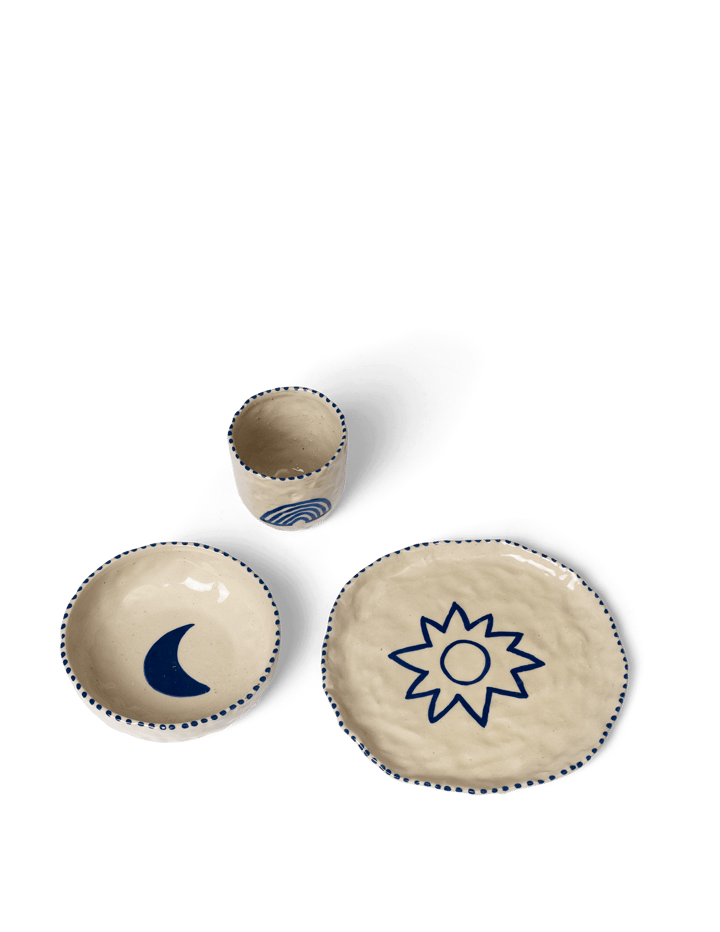 Naive børneservice 3 dele, Deep blue Ferm Living