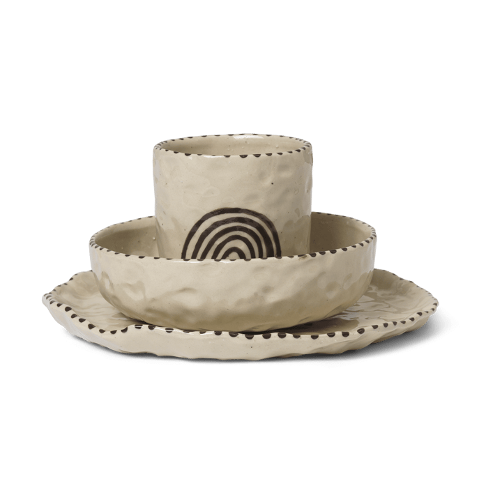 Naive børneservice 3 dele - Red brown - Ferm Living