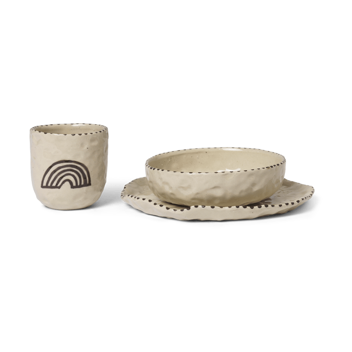 Naive børneservice 3 dele, Red brown Ferm Living