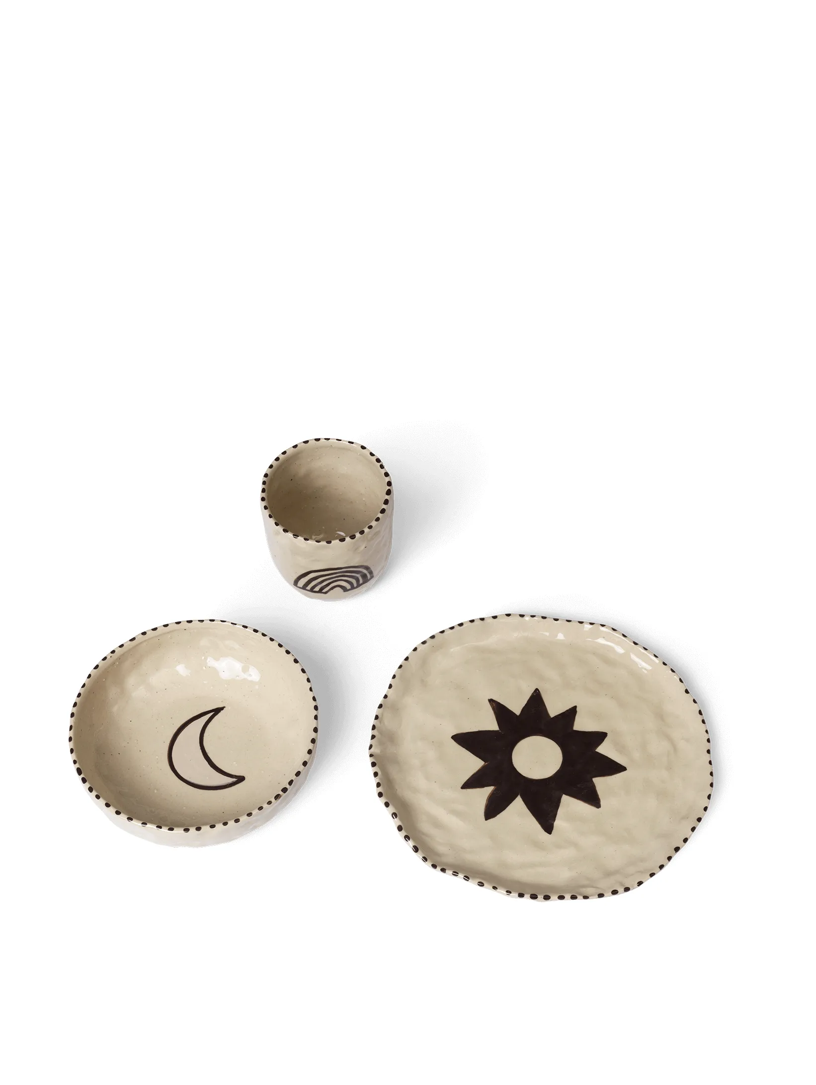 Naive børneservice 3 dele, Red brown Ferm Living