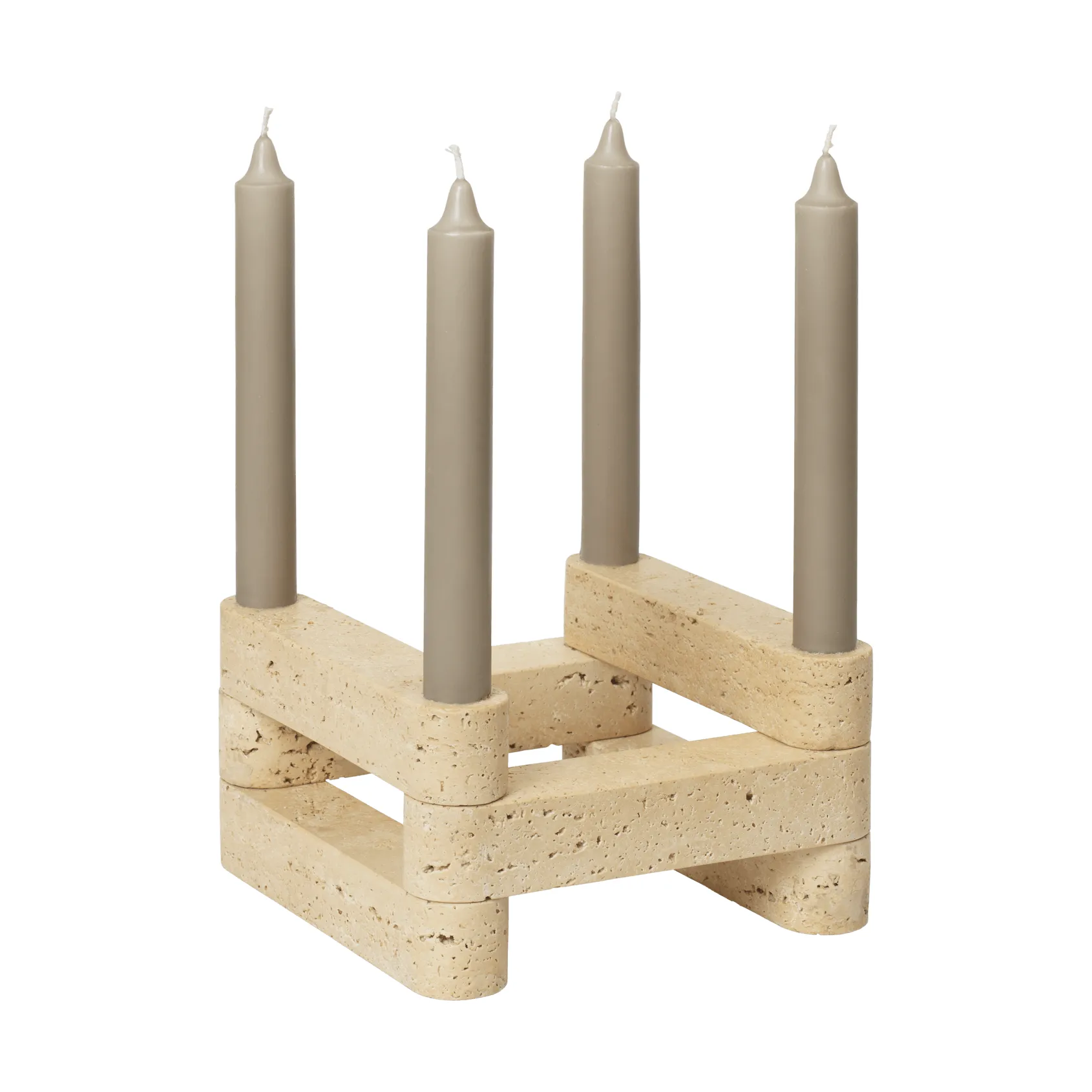 Newel modul lysestage 6 dele, Travertin Ferm Living