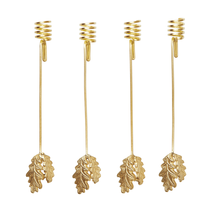 Oak leaf christmas tree lysestage 4-pak - Brass - Ferm Living