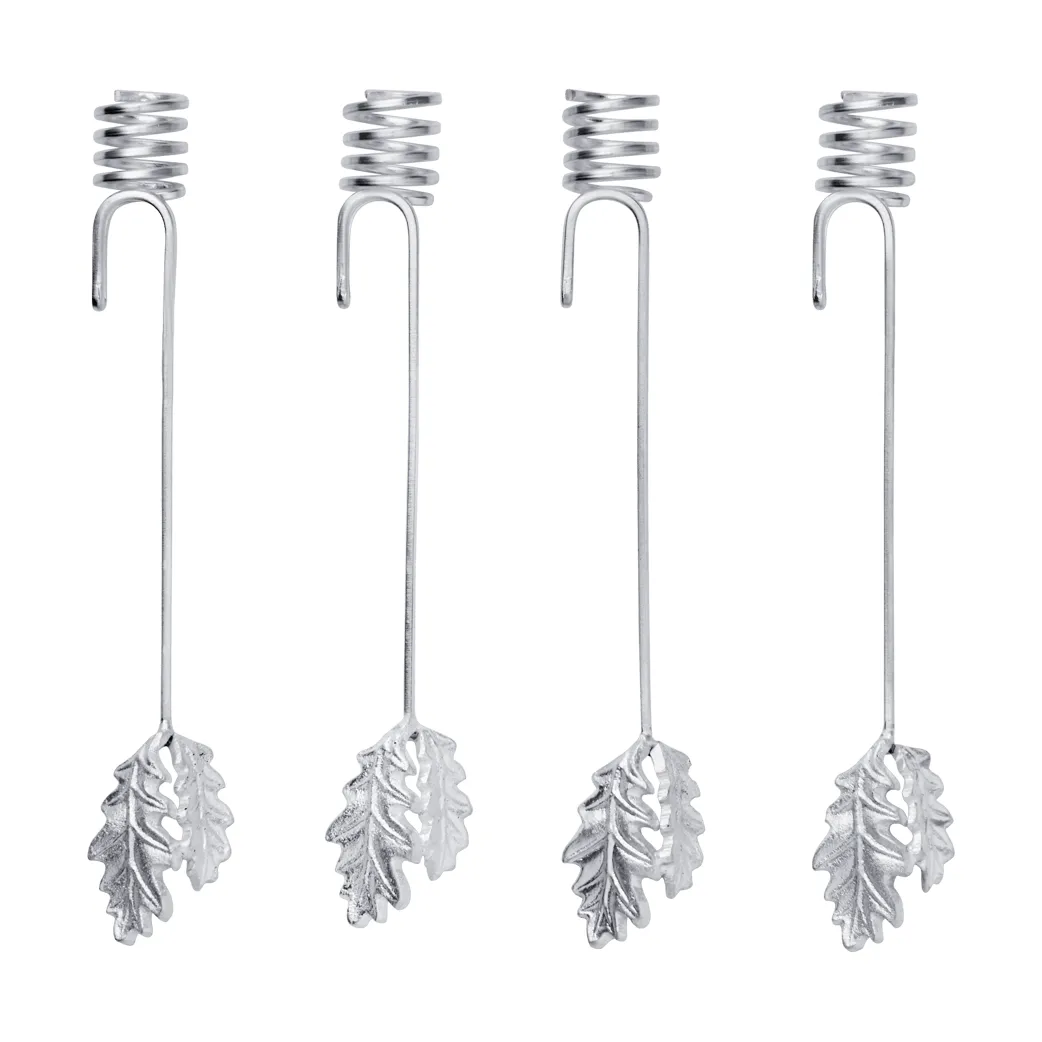 Oak leaf christmas tree lysestage 4-pak, Silver Ferm Living