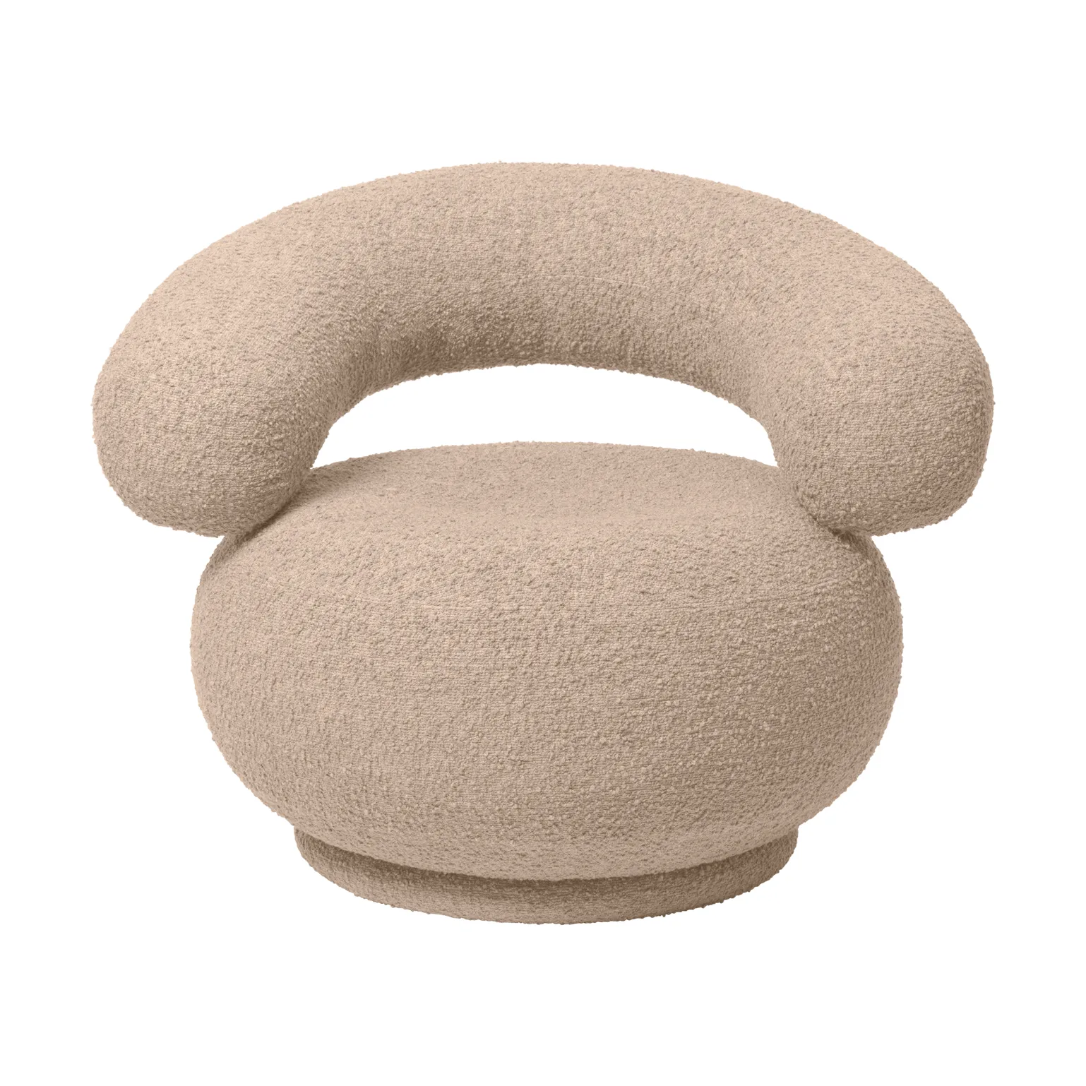 Orbo loungestol swivel, Raw bouclé - Natural Ferm Living