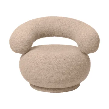 Orbo loungestol swivel - Raw bouclé - Natural - Ferm Living