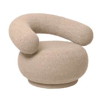 Orbo loungestol swivel - Raw bouclé - Natural - Ferm Living