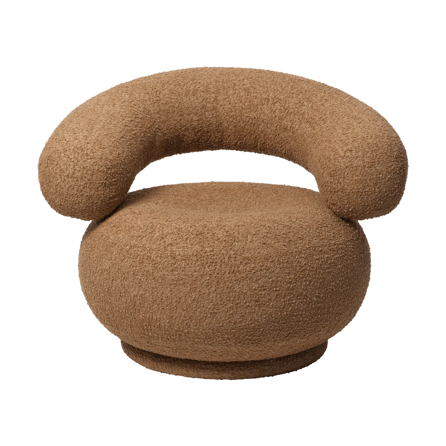 Orbo loungestol swivel, Raw bouclé - Tan Ferm Living