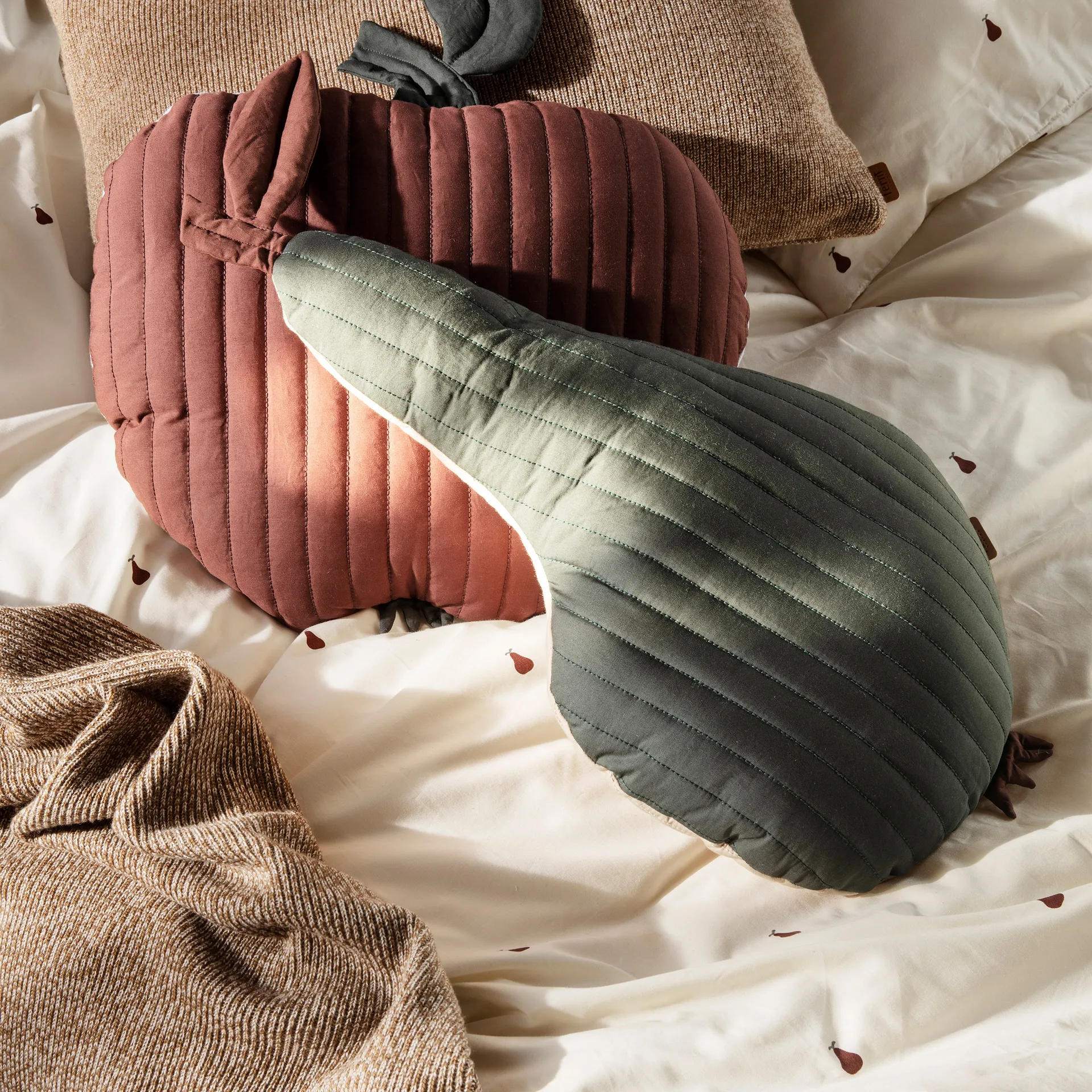 Pear sengetøj 140x200 cm, Off white-cinnamon Ferm Living