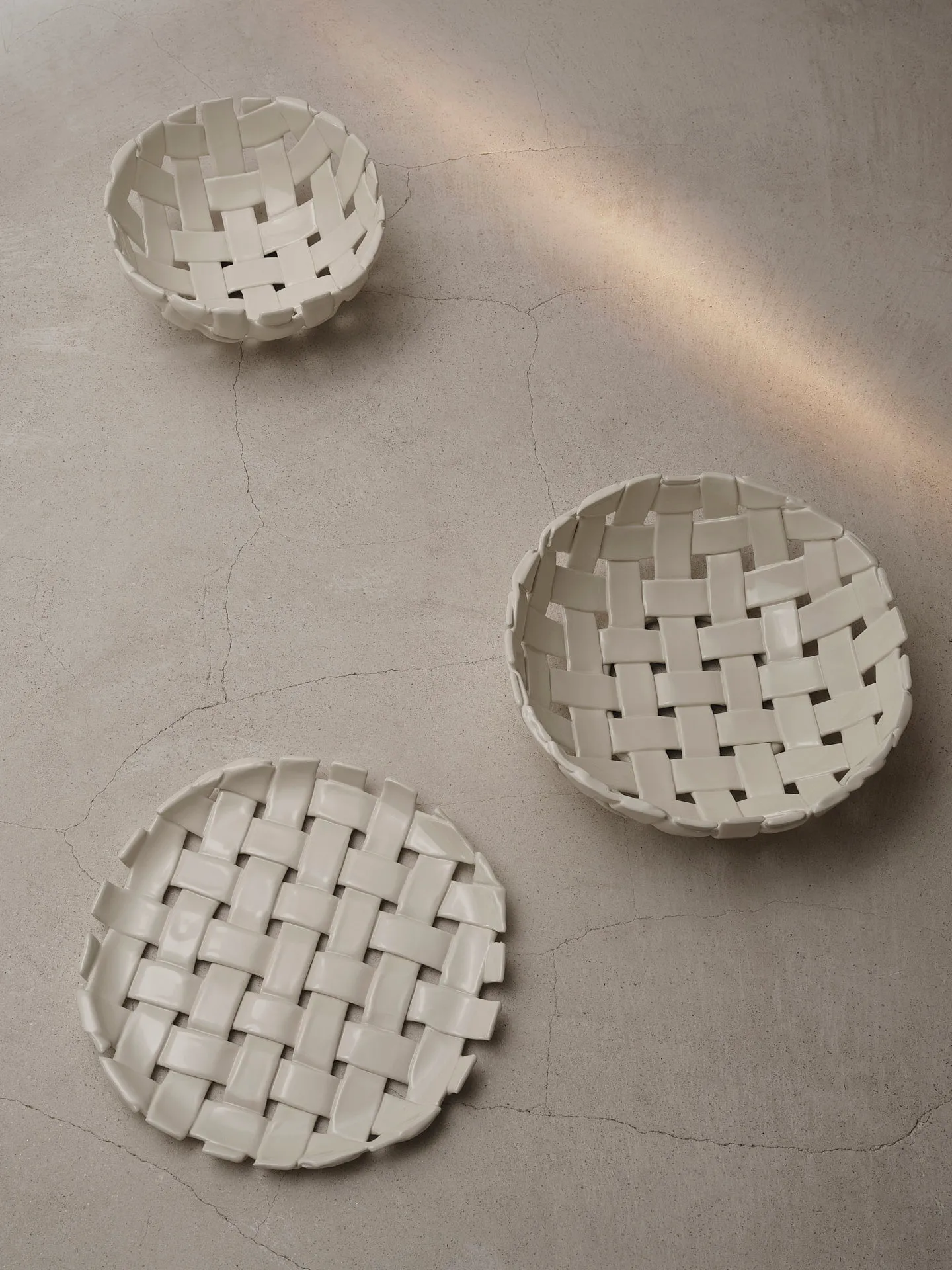 Plait skål Ø30 cm, Off white Ferm Living