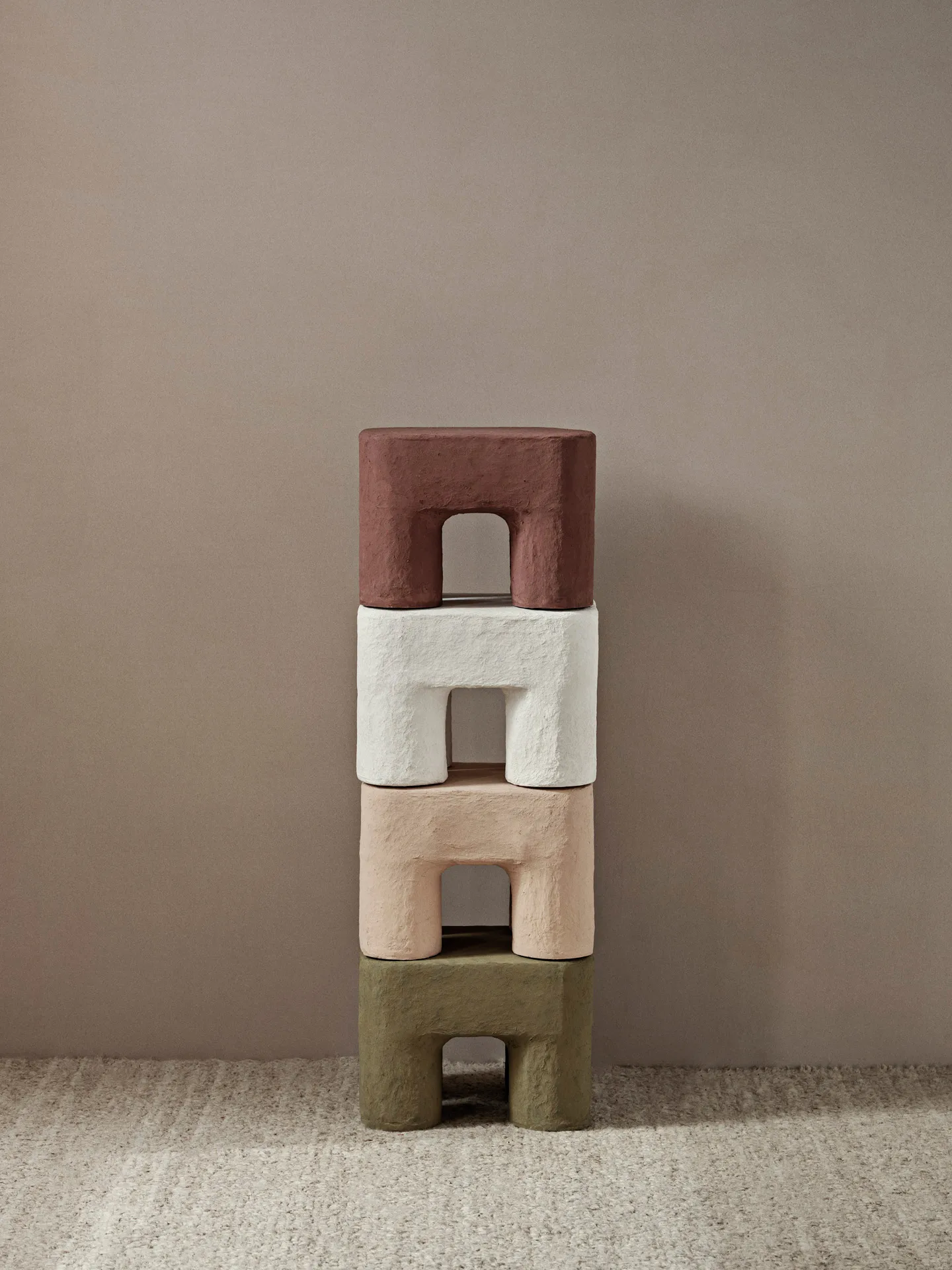 Podo taburet, Red Brown Ferm Living