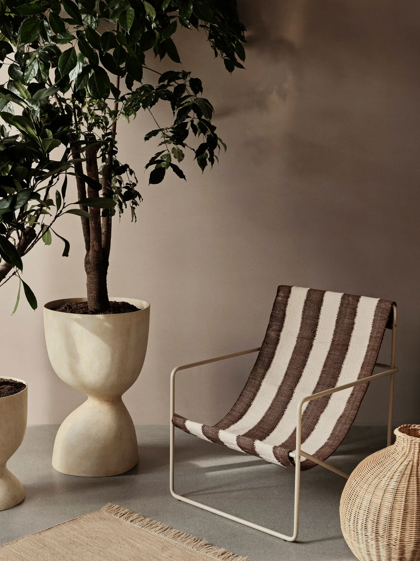 Polstring til Desert loungelænestol, Off-white, Chocolate Ferm Living