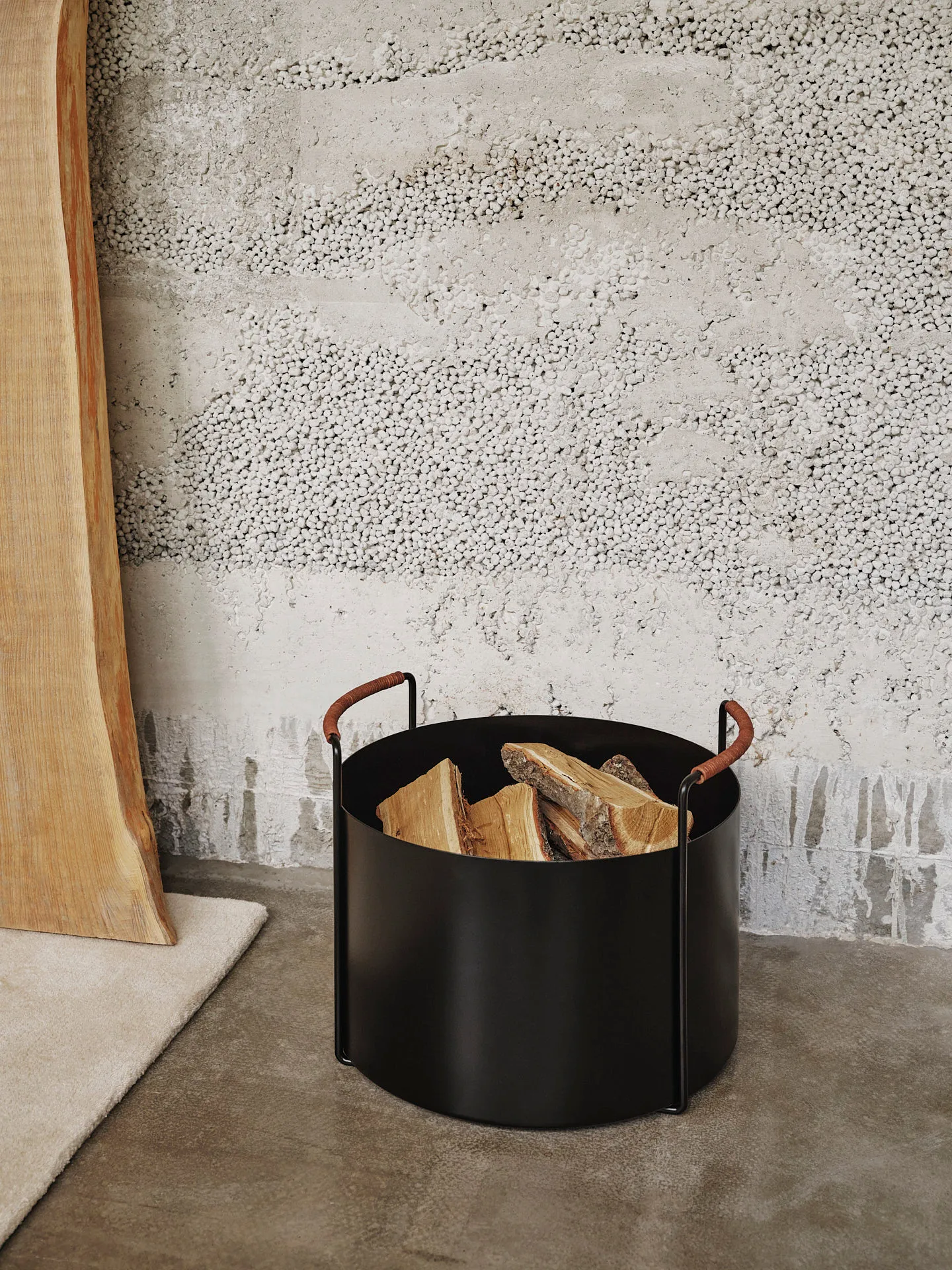 Port brændekurv, 42x40x32,4 cm, Black Ferm Living