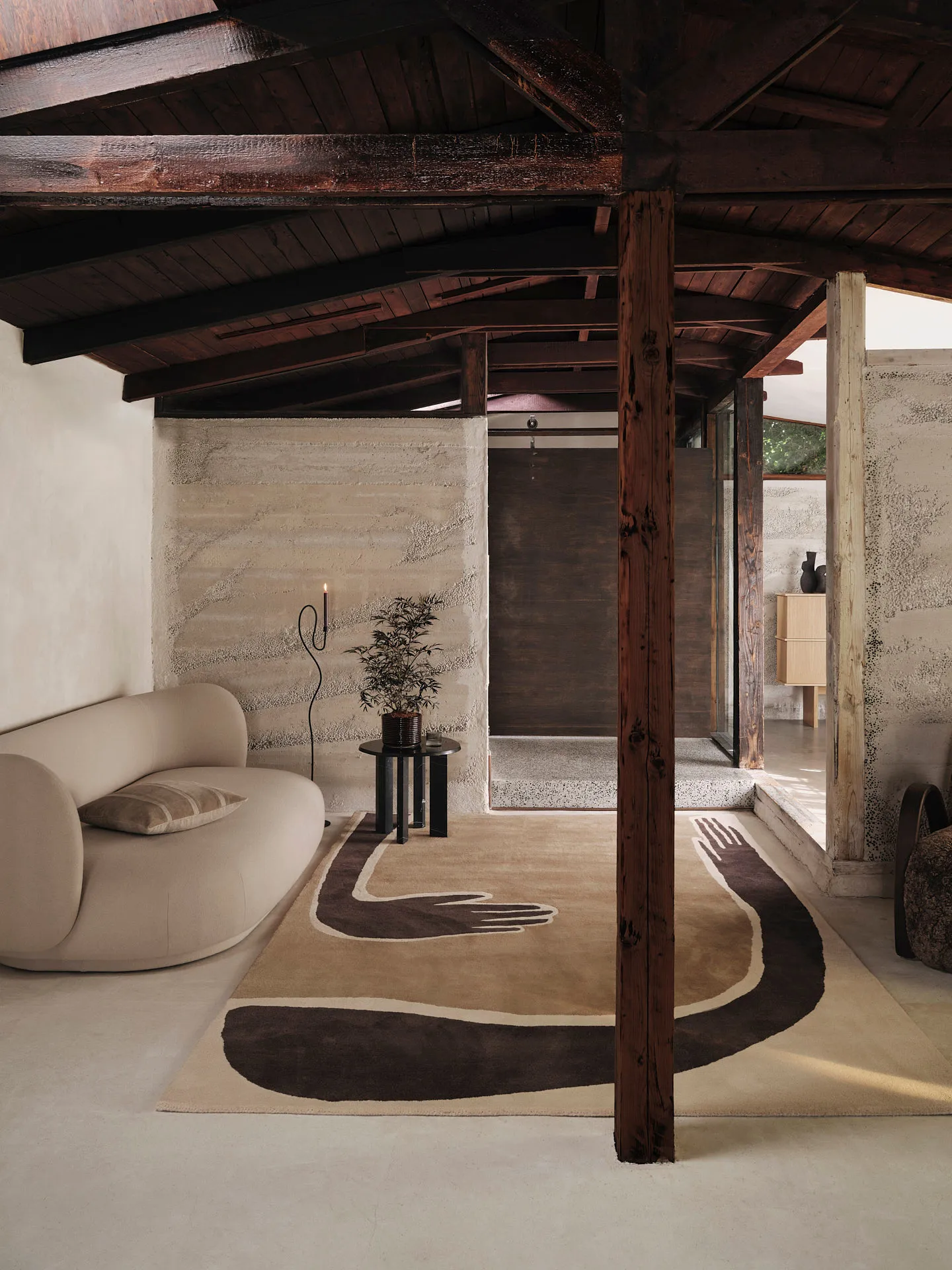 Pose tæppe, Coffee-off white, 200x300 cm Ferm Living