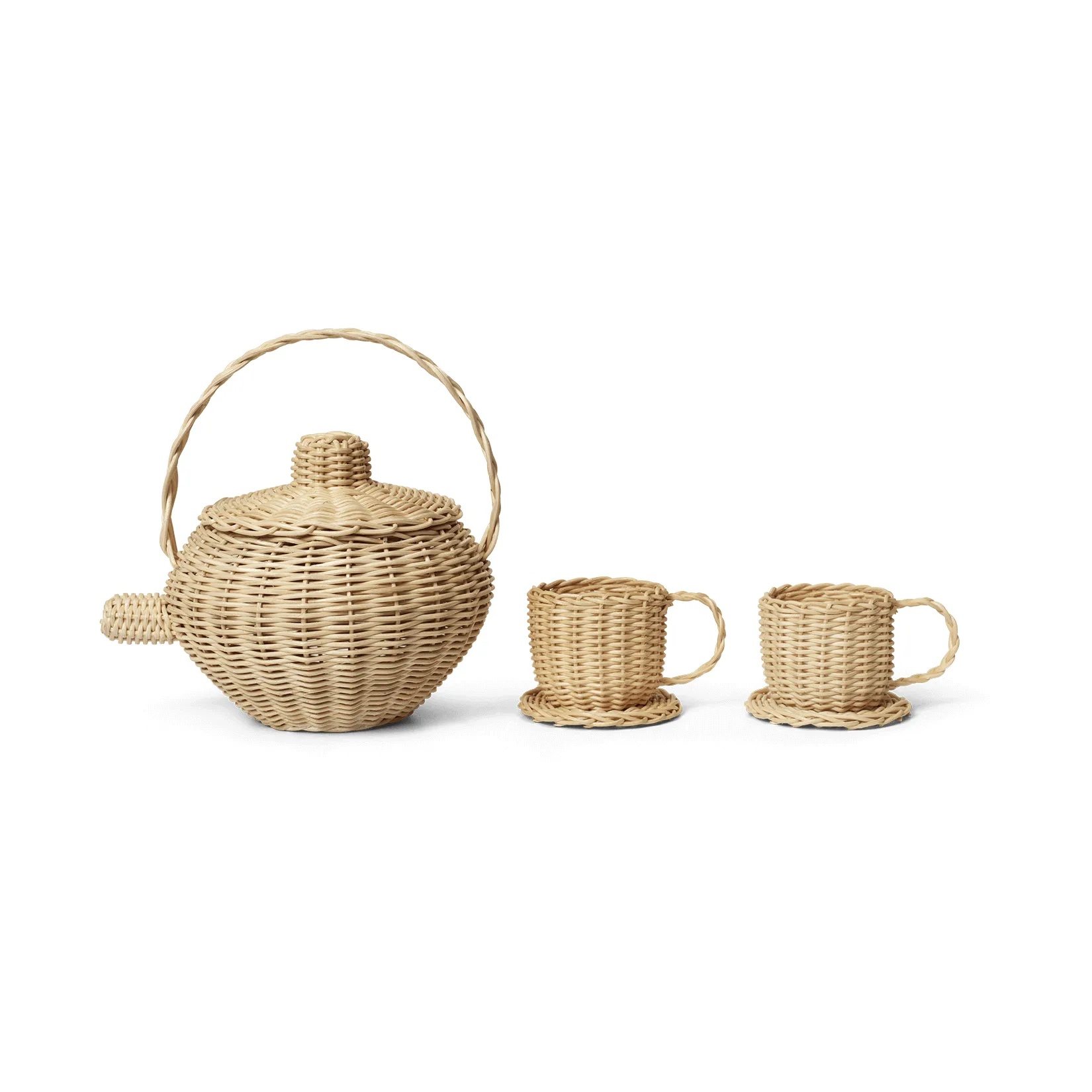 Rattan teservice 3 dele, Natural Ferm Living
