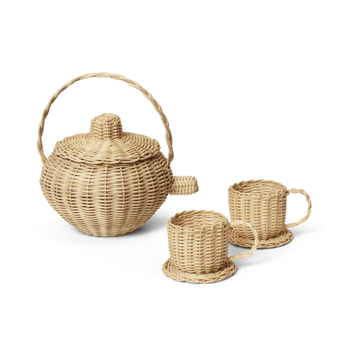 Rattan teservice 3 dele - Natural - Ferm Living
