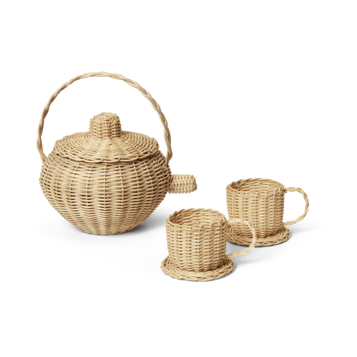 Rattan teservice 3 dele, Natural Ferm Living