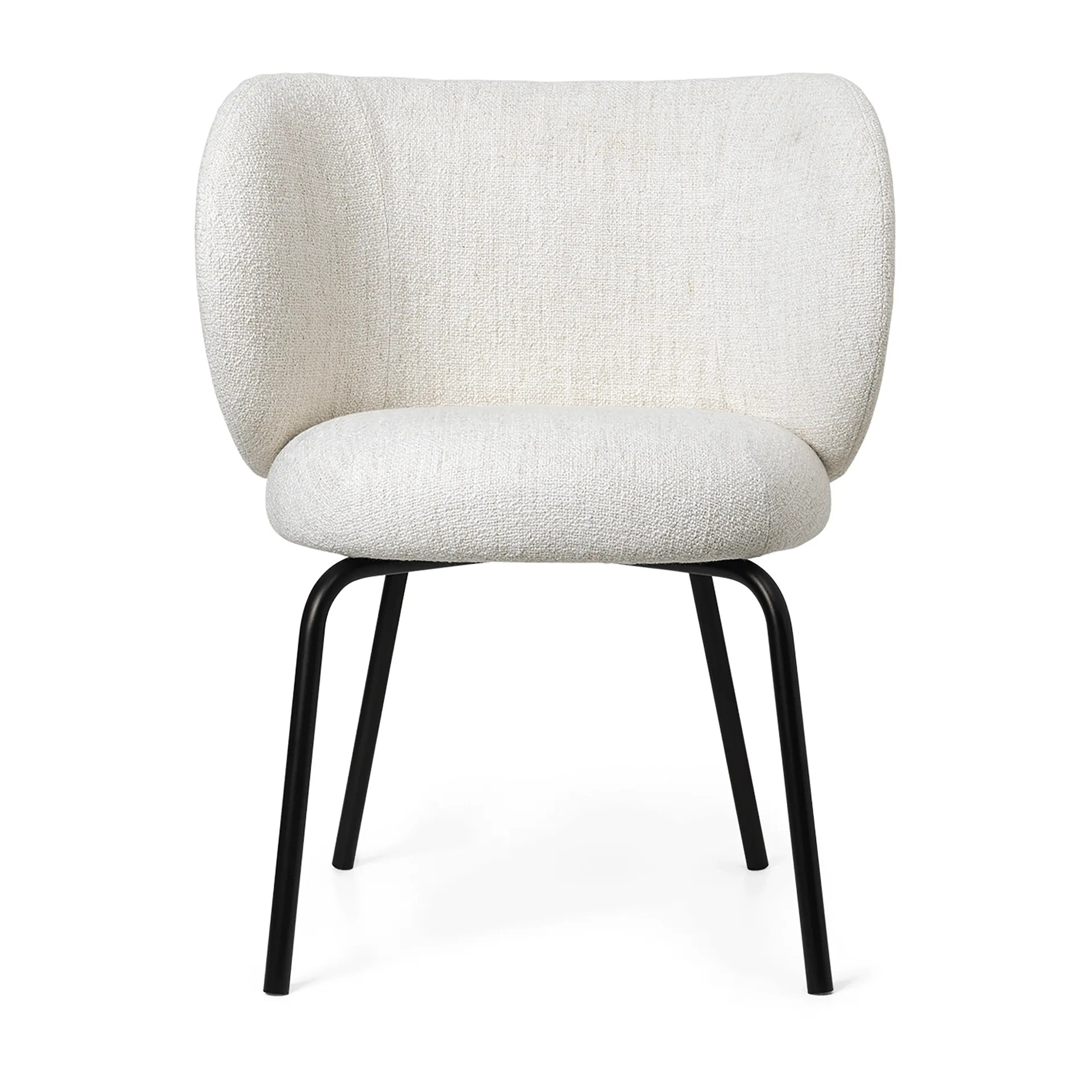 Rico dining chair bouclé, Offwhite/Black Ferm Living