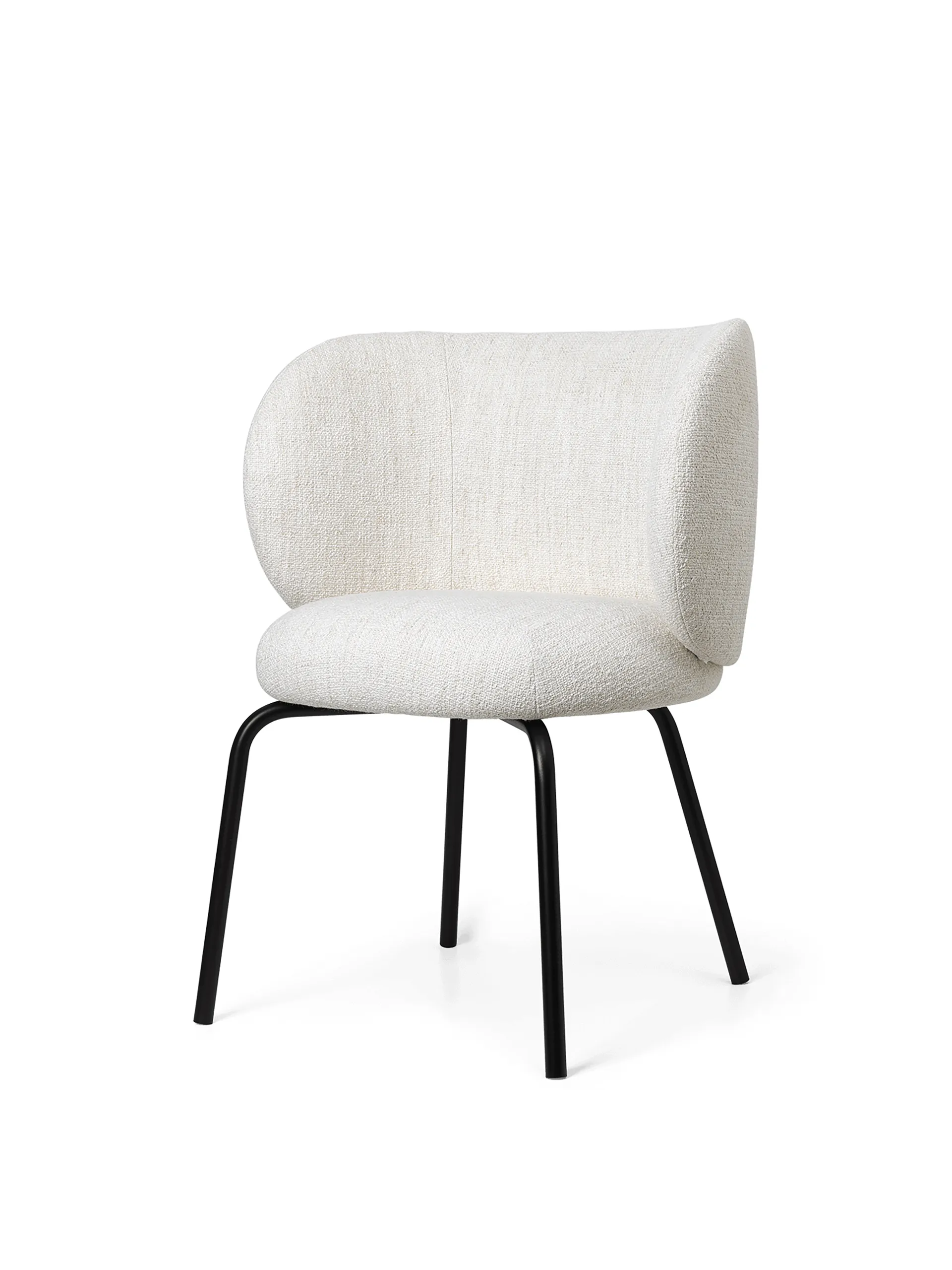 Rico dining chair bouclé, Offwhite/Black Ferm Living