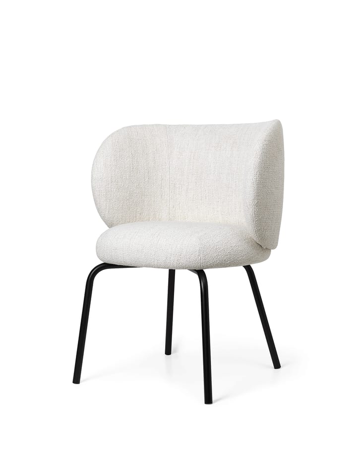 Rico dining chair bouclé - Offwhite/Black - ferm LIVING