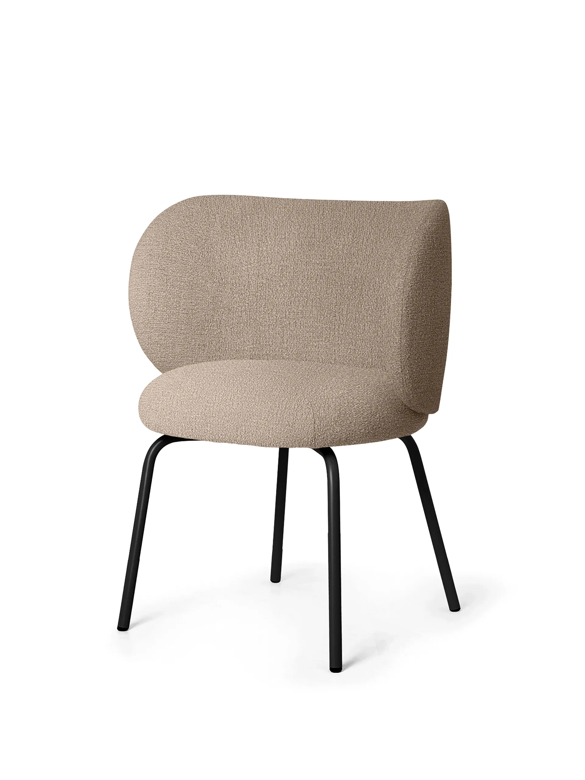 Rico dining chair bouclé, Sand/Black Ferm Living