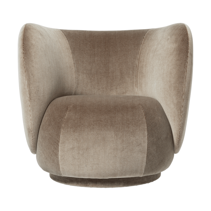Rico lounge chair lænestol swivel - Devoré velvet-Flint grey - Ferm Living