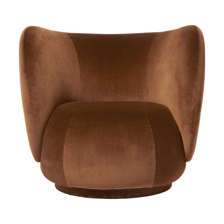 Rico lounge chair lænestol swivel - Devoré velvet-Rust - Ferm Living