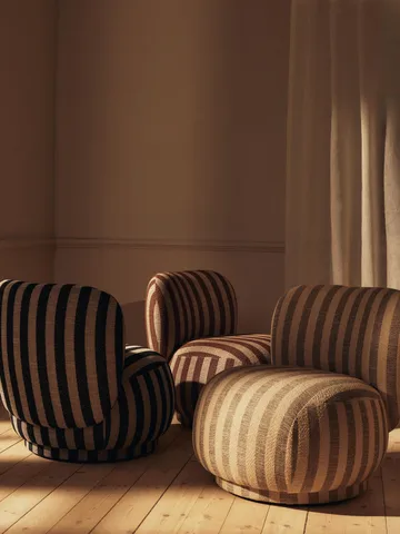 Rico lounge chair piccolo lænestol - Louisiana, Sand-chocolate - Ferm Living