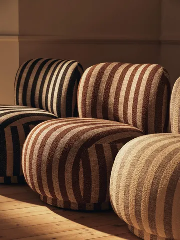 Rico lounge chair piccolo lænestol - Louisiana, Sand-chocolate - Ferm Living