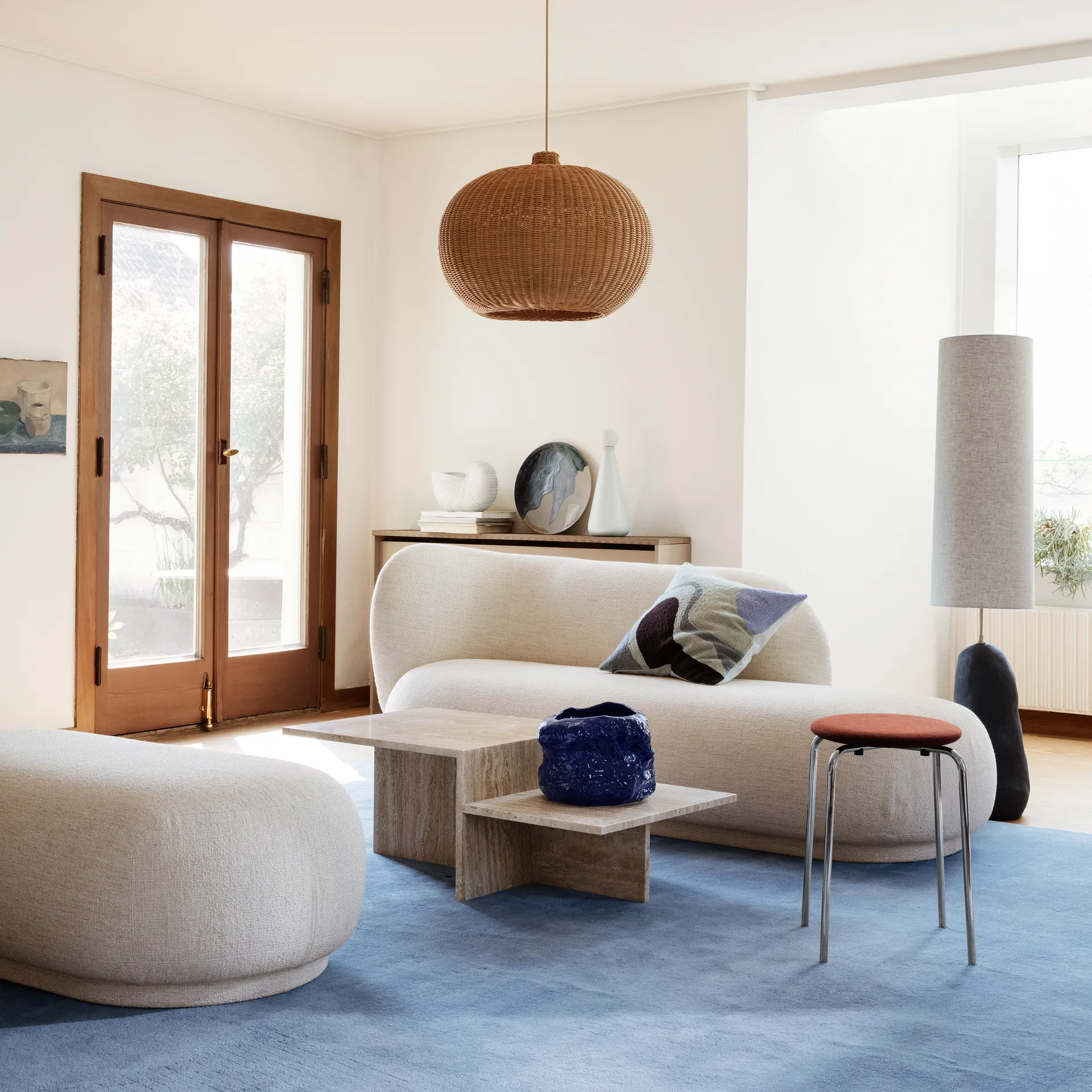 Rico ottoman, Bouclé offwhite Ferm Living