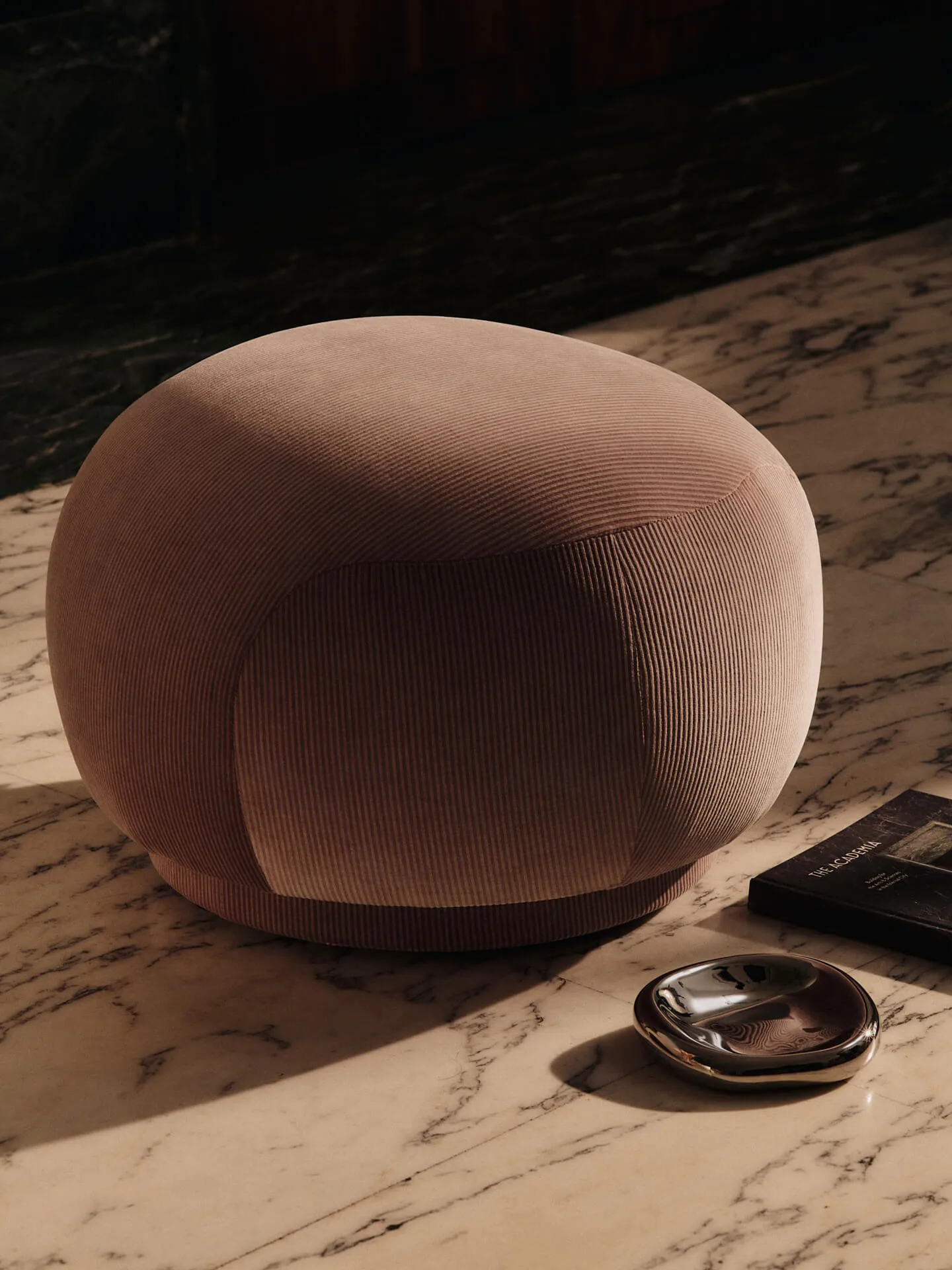 Rico pouf sittepuf, Devoré Velvet-blush Ferm Living