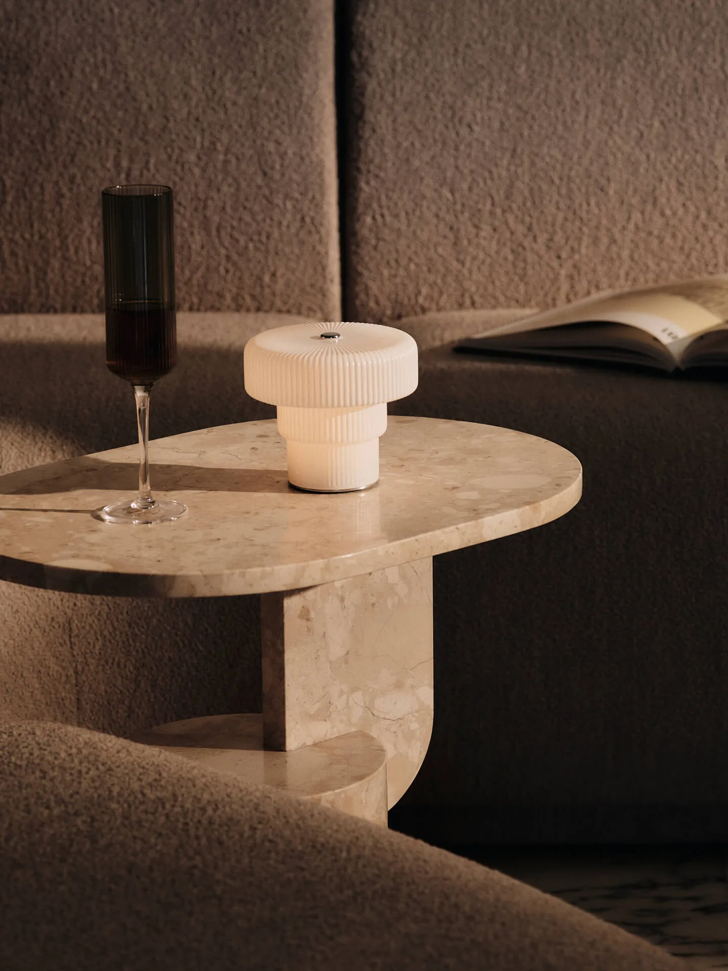 Ripple bærbar bordlampe 10 cm, White Ferm Living