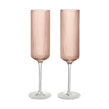 Ripple Champagne flutes champagneglas 15 cl 2-pak - Blush - Ferm Living