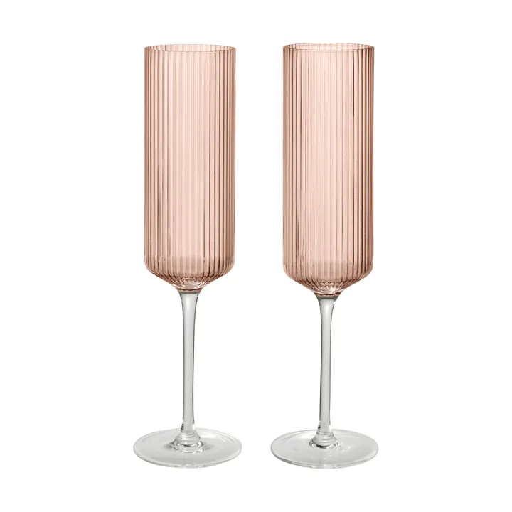 Ripple Champagne flutes champagneglas 15 cl 2-pak - Blush - Ferm Living