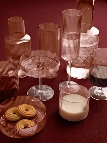 Ripple Champagne flutes champagneglas 15 cl 2-pak - Blush - Ferm Living
