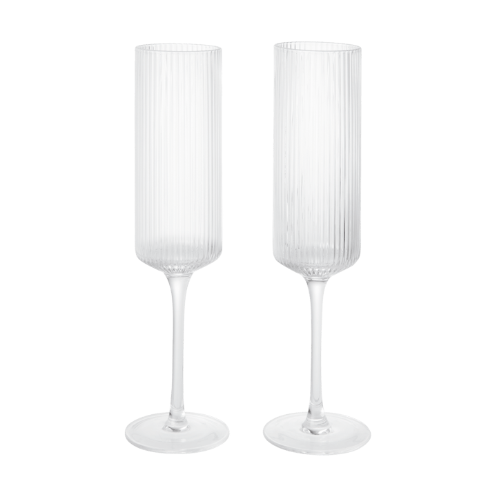 Ripple Champagne flutes champagneglas 15 cl 2-pak - Clear - Ferm Living