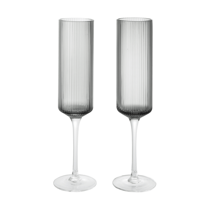 Ripple Champagne flutes champagneglas 15 cl 2-pak - Smoked Grey - Ferm Living