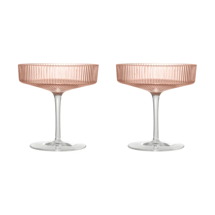 Ripple champagneglas 2-pak - Blush - Ferm Living