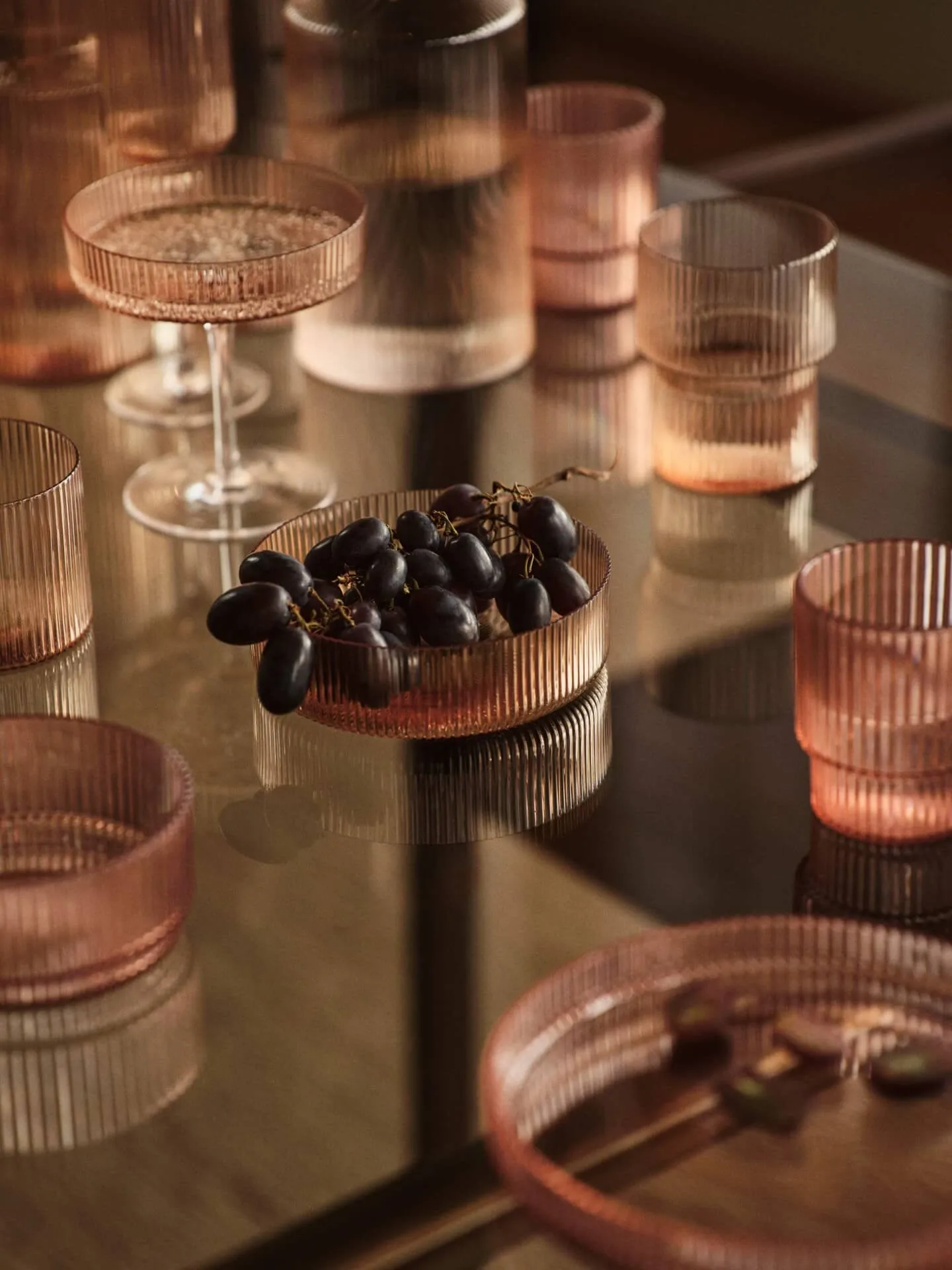 Ripple champagneglas 2-pak, Blush Ferm Living