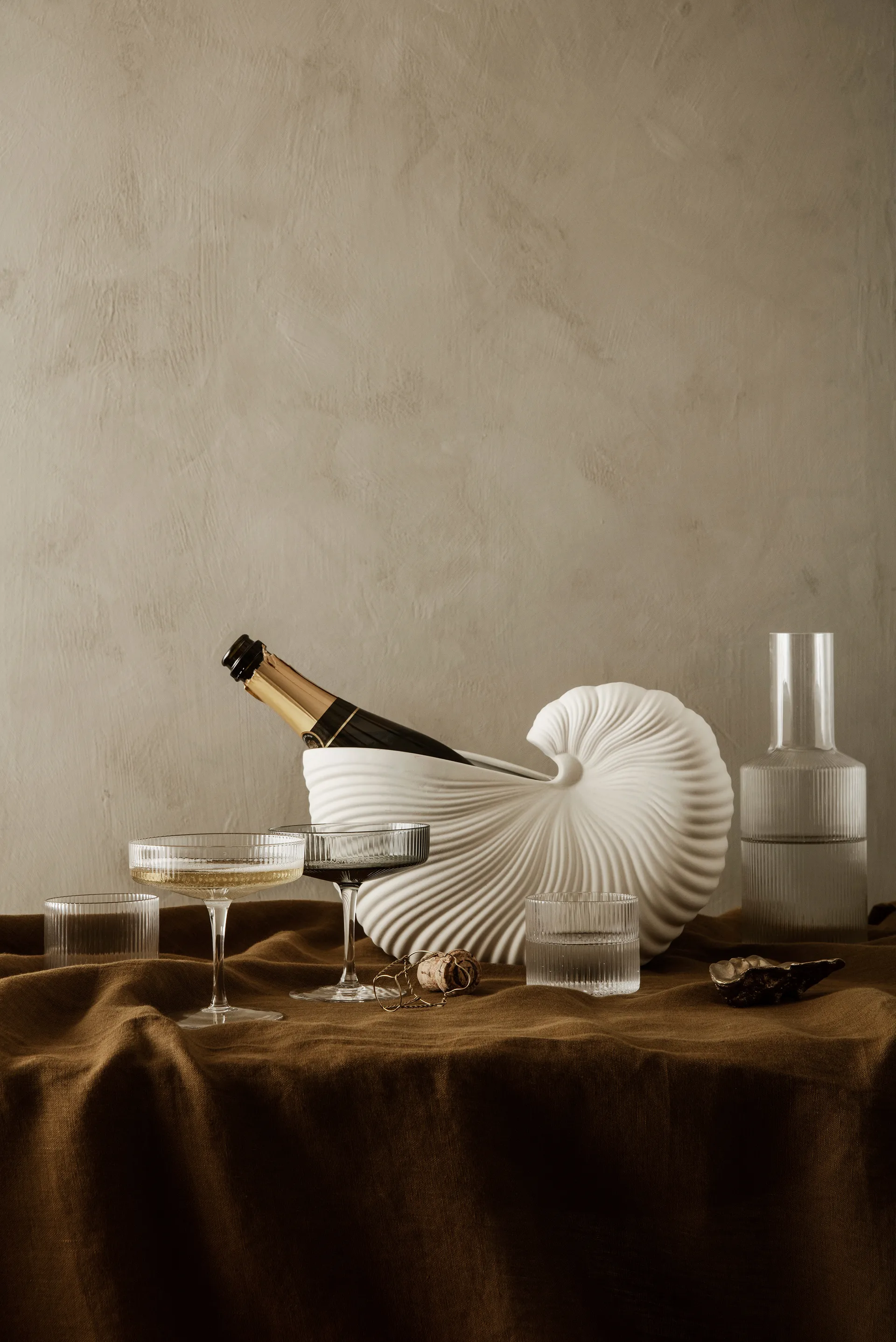 Ripple champagneglas 2-pak, klar Ferm Living
