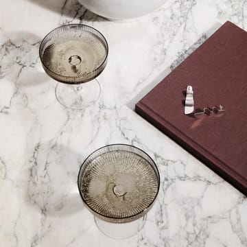 Ripple champagneglas 2-pak - smoked grey - Ferm Living