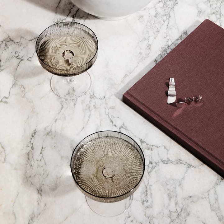 Ripple champagneglas 2-pak, smoked grey Ferm Living