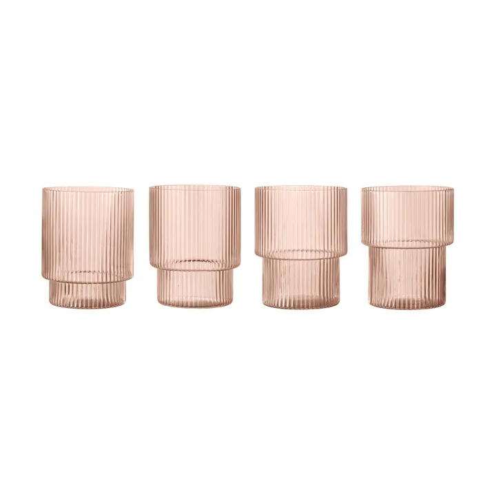 Ripple glas 4 stk - Blush - Ferm Living