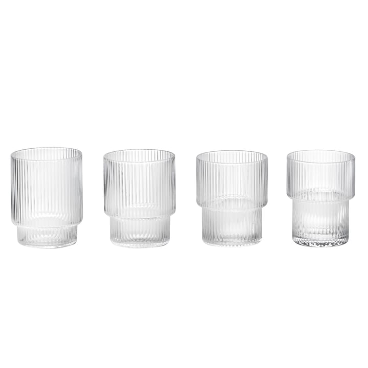 Ripple glas 4 stk - klar - Ferm LIVING