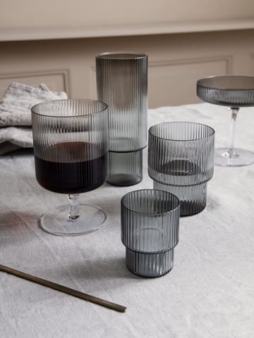 Ripple glas 4 stk - smoked grey - Ferm Living